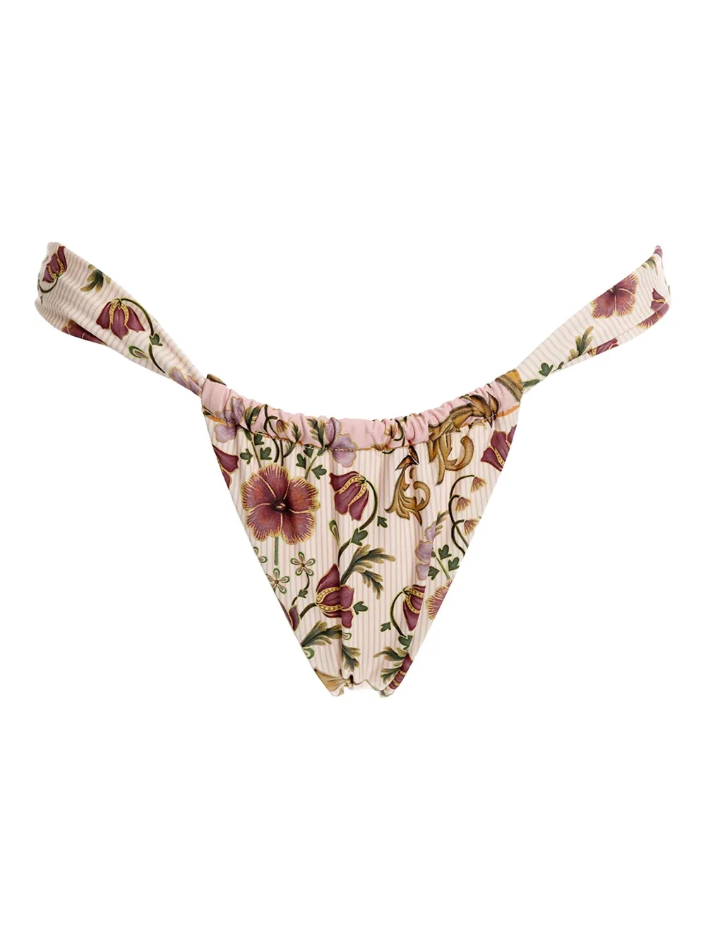Agua Bendita Slip bikini a fiori con ruches - Toni neutri
