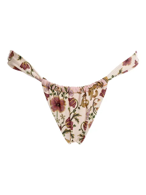 Agua Bendita ruffled floral-print bikini bottoms