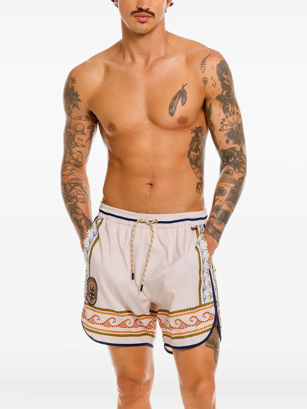 Agua Bendita Liam Fiore Swim Shorts In Pink