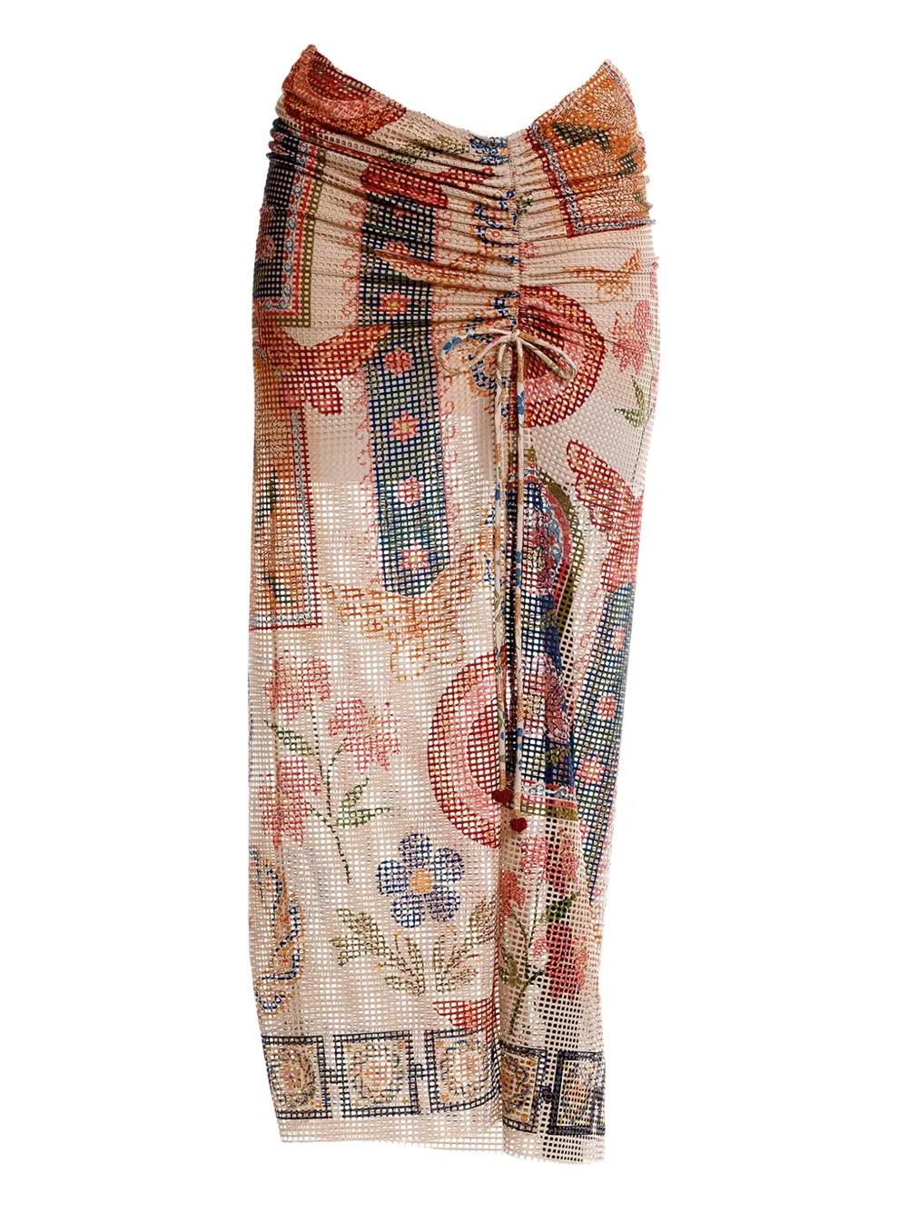 Agua Bendita Tock Fiore Skirt In Brown
