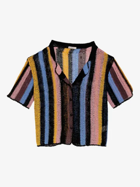 Agua Bendita Axel stripe crochet shirt