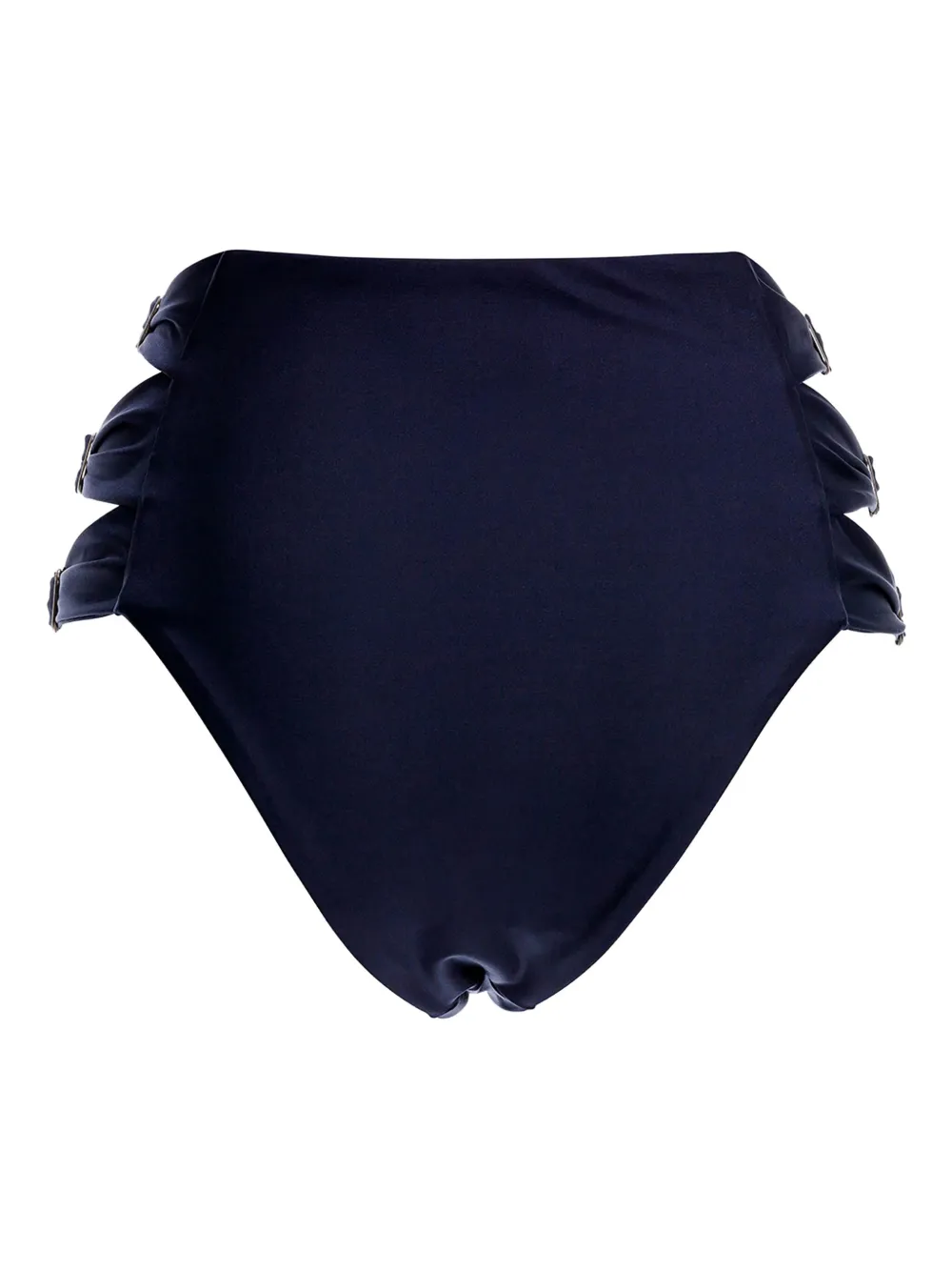Agua Bendita Embroidered High-waisted Bikini Bottoms In Blue