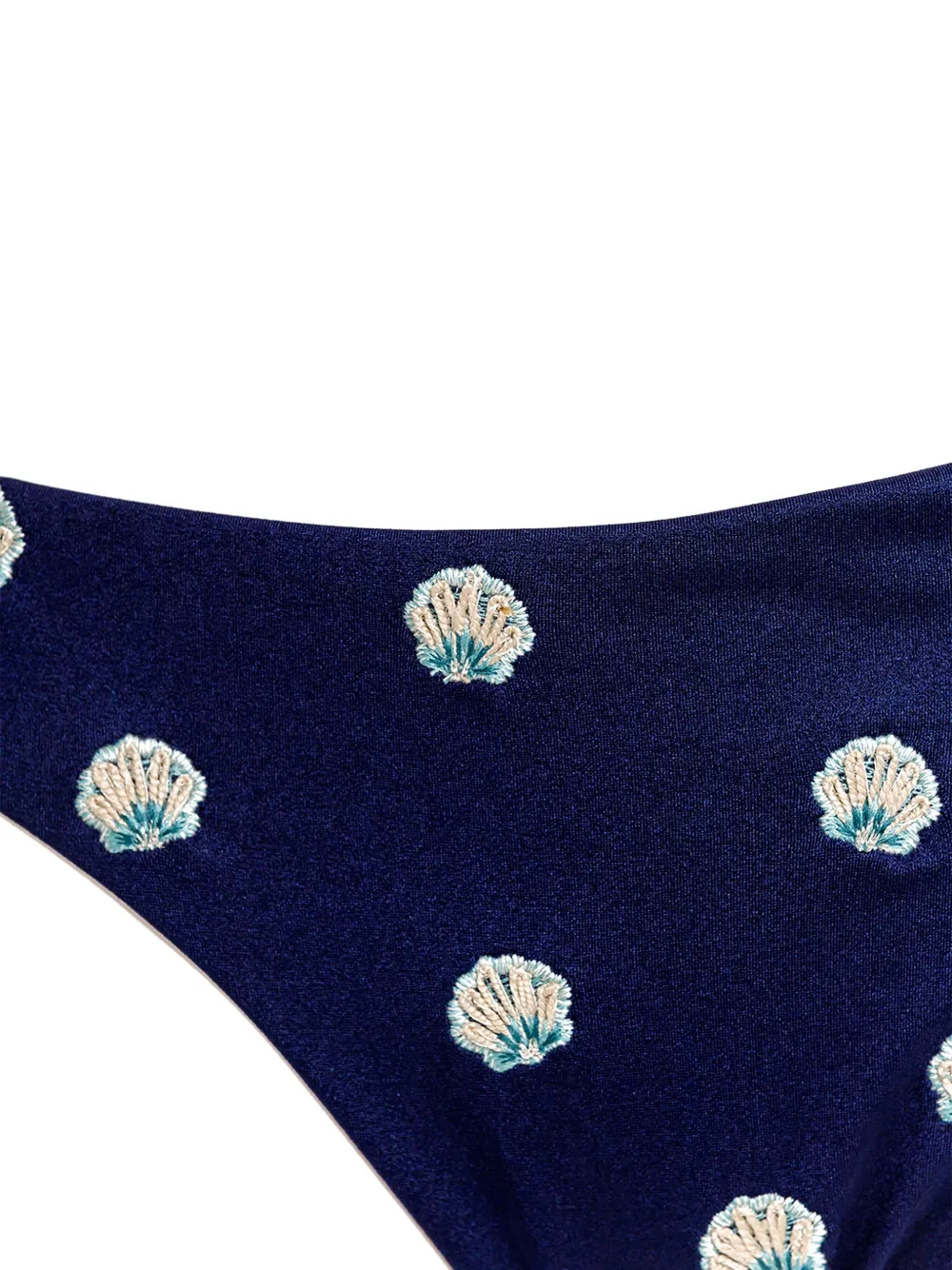 Agua Bendita Shell-print Bikini Bottoms In Blue