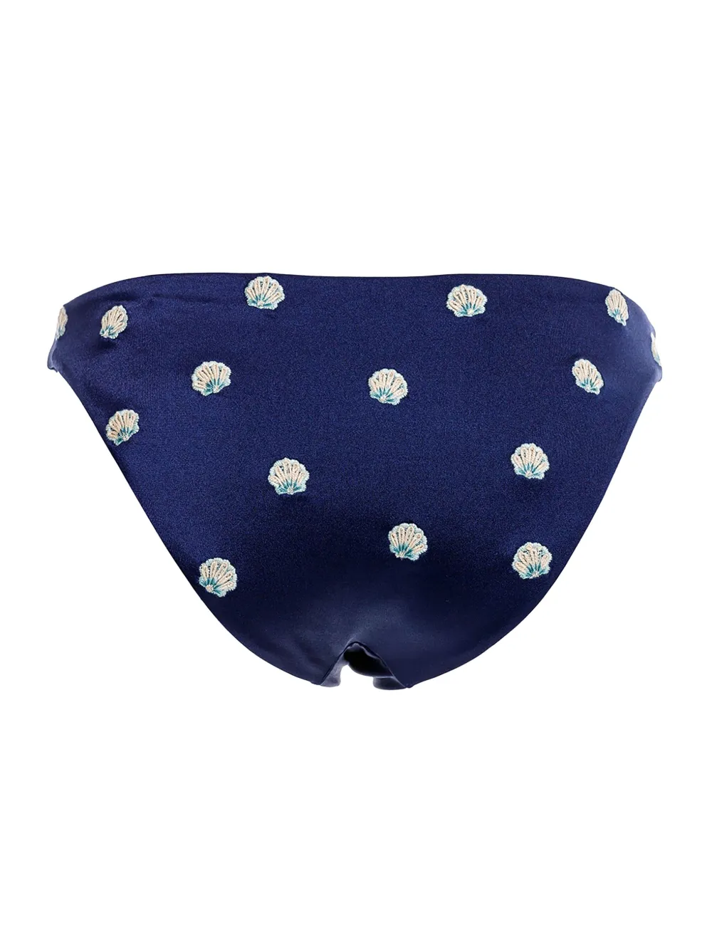 Agua Bendita Shell-print Bikini Bottoms In Blue