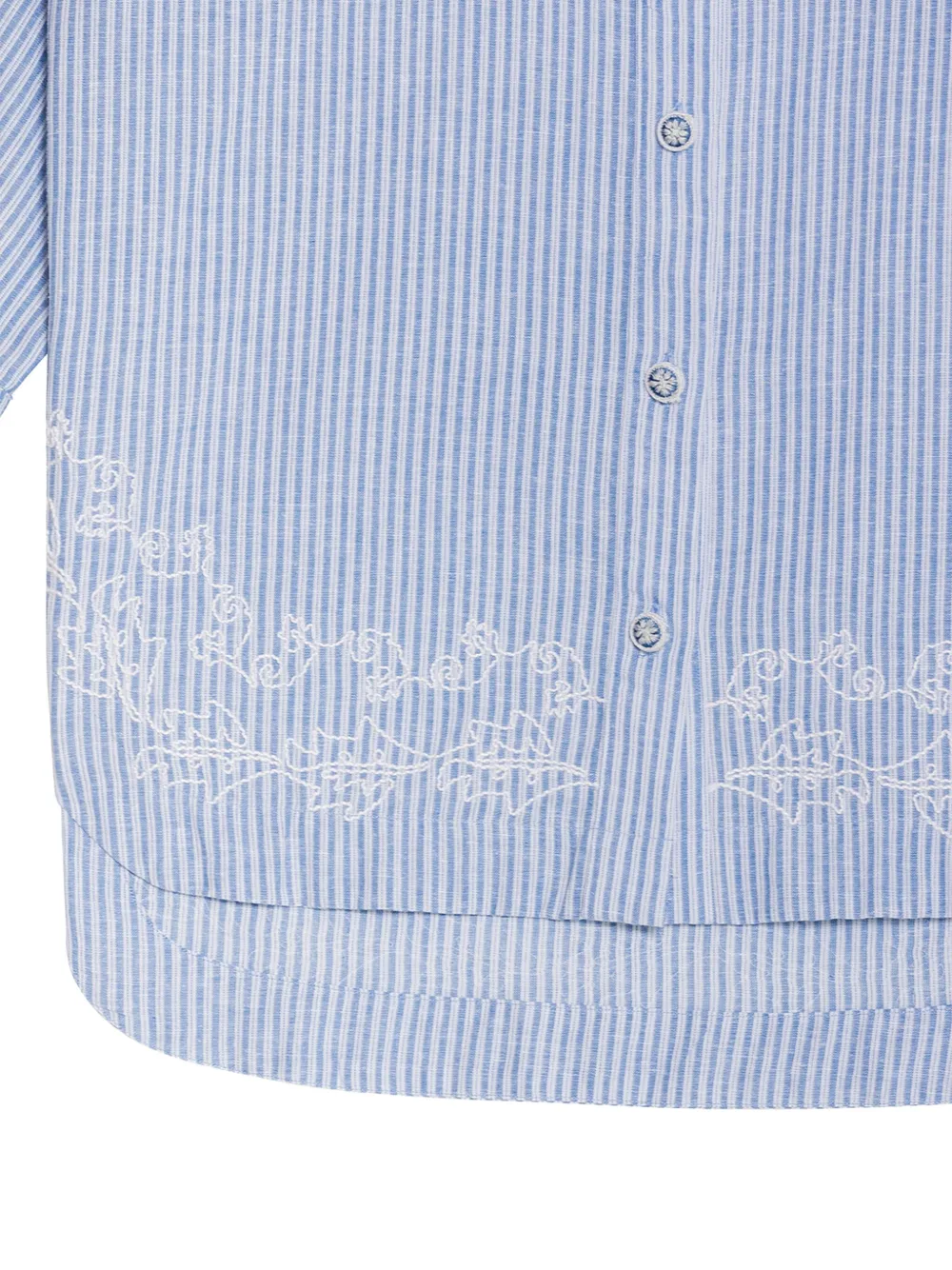 Chrissy Striped Embroidered Cotton Shirt