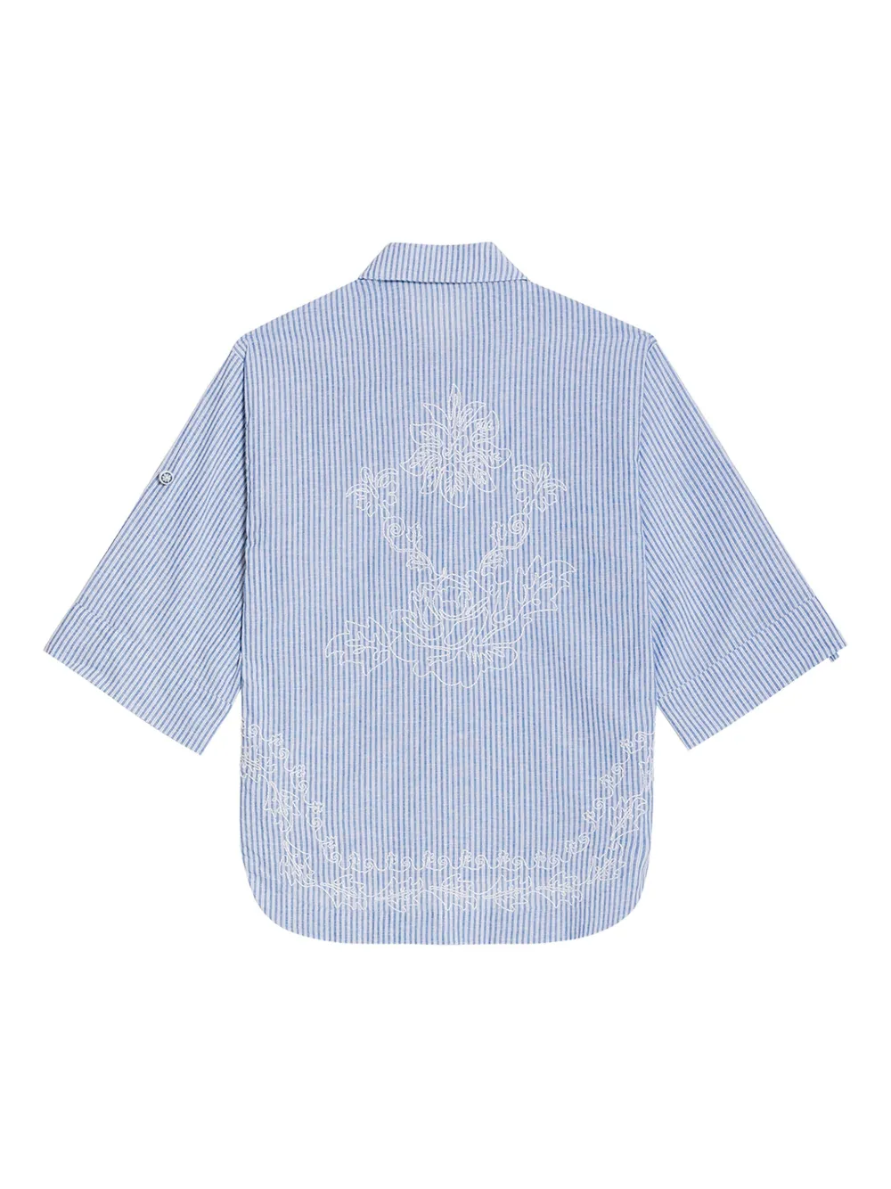 Chrissy Striped Embroidered Cotton Shirt