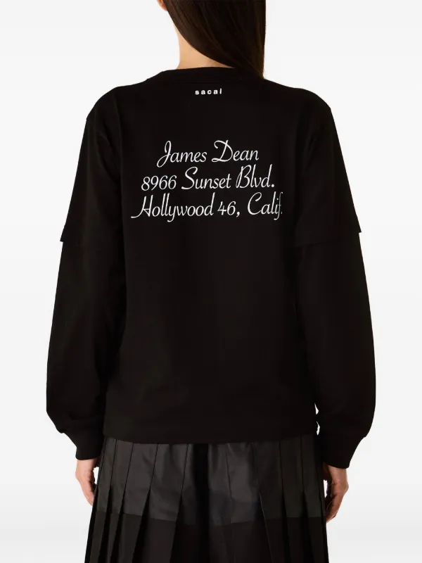 Sacai James Dean long-sleeve T-shirt | Black | FARFETCH HK Sacai James Dean long-sleeve T-shirt | Black | FARFETCH HK