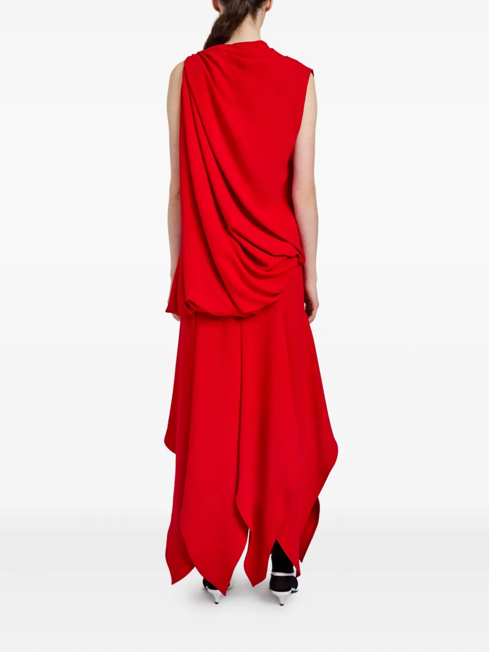 Proenza Schouler Gedrapeerde asymmetrische jurk Rood