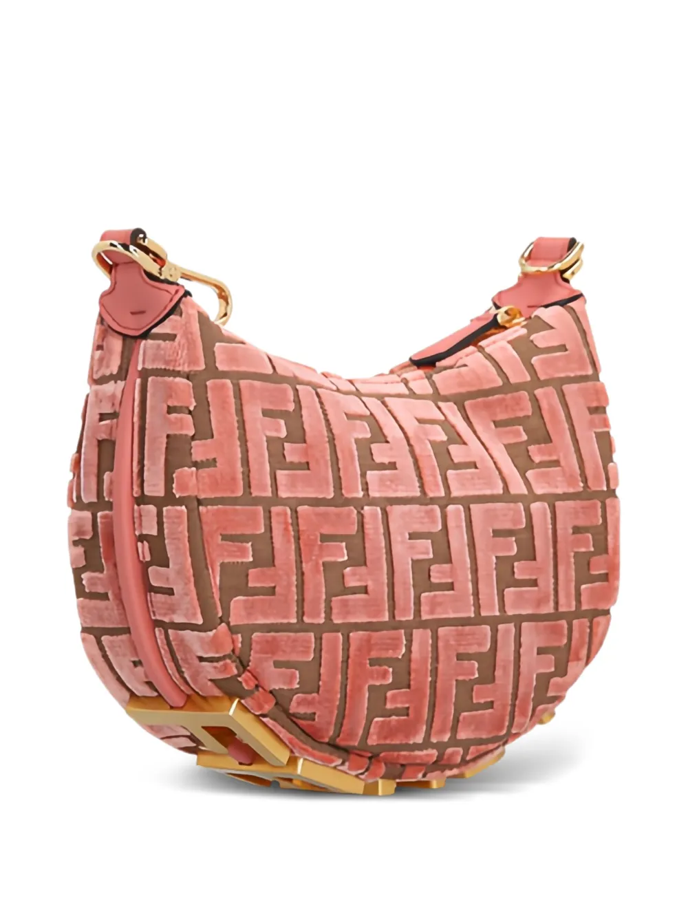 FENDI graphy fluwelen mini-shopper met jacquard Roze