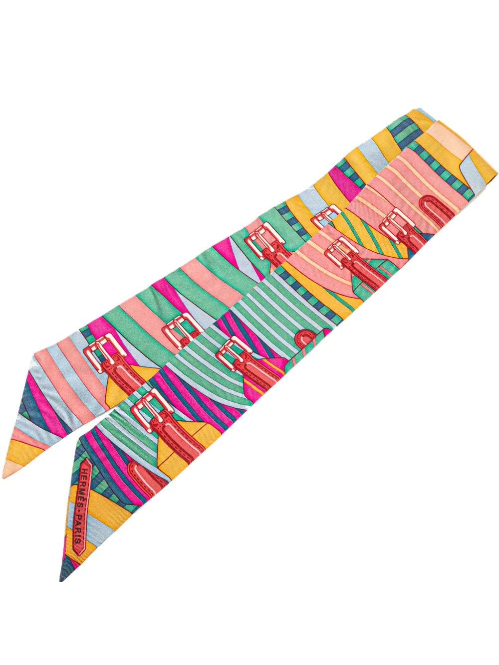 Hermès Pre-Owned 20th Century Sangles Silk Twilly Scarf scarves - Hermès Pre-Owned 20th Century Sangles Silk Twilly Scarf scarves -