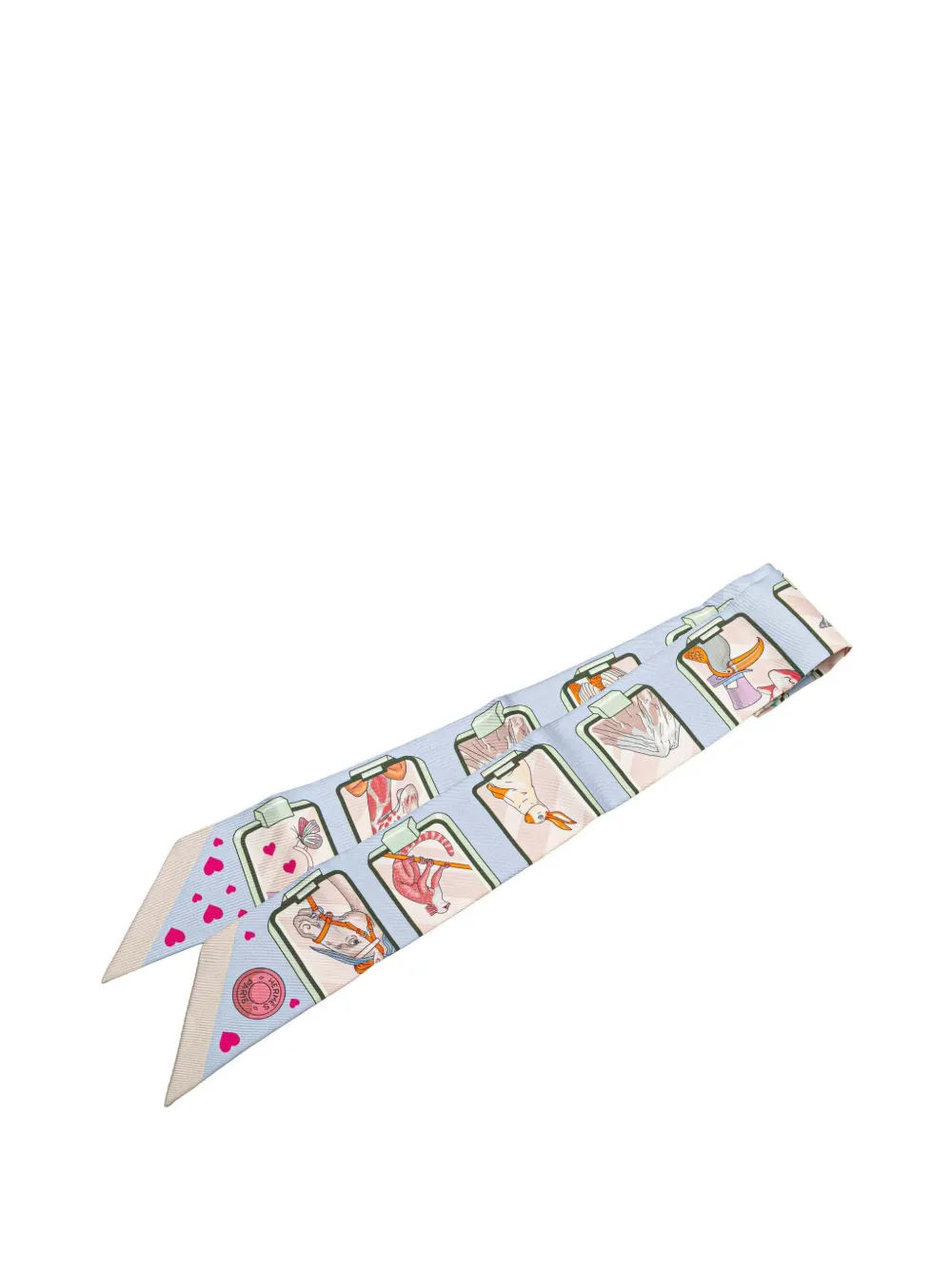 Hermès Pre-Owned 20th Century Story Silk Twilly Scarf scarves - ブルー Hermès Pre-Owned 20th Century Story Silk Twilly Scarf scarves - ブルー