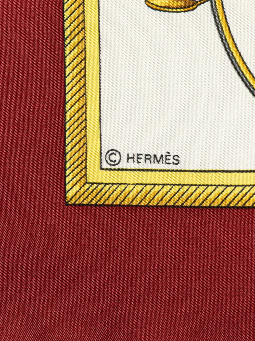 Pre-owned Hermes 20th Century Les Voitures A Transformation Silk Scarf Scarves In White