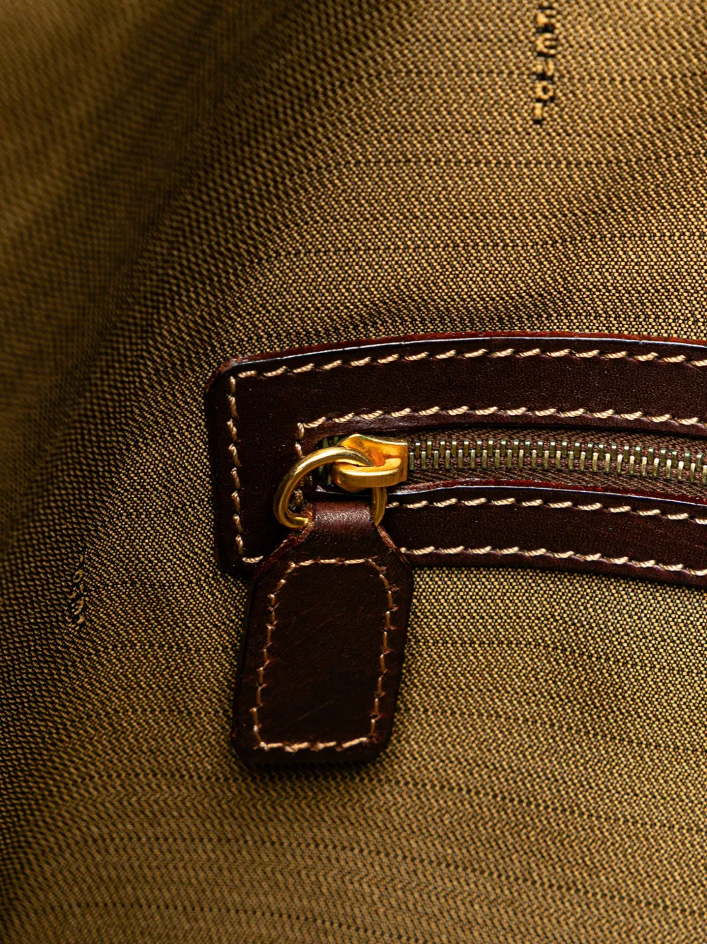 Pre-owned Fendi 20th Century Zucca Canvas Drawstring Pouch In Brown
