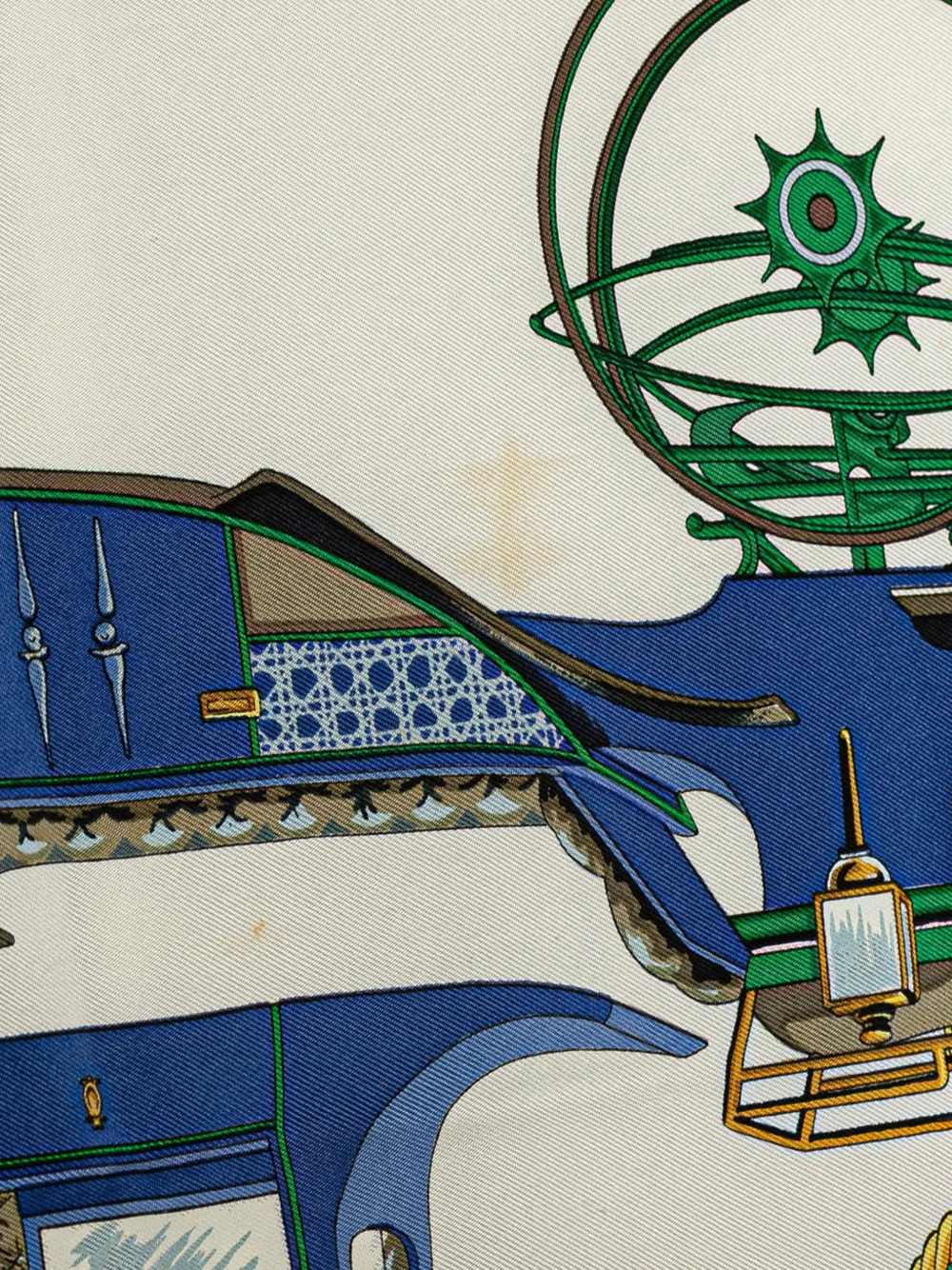 Pre-owned Hermes 20th Century Les Voitures A Transformation Silk Scarf Scarves In Multi