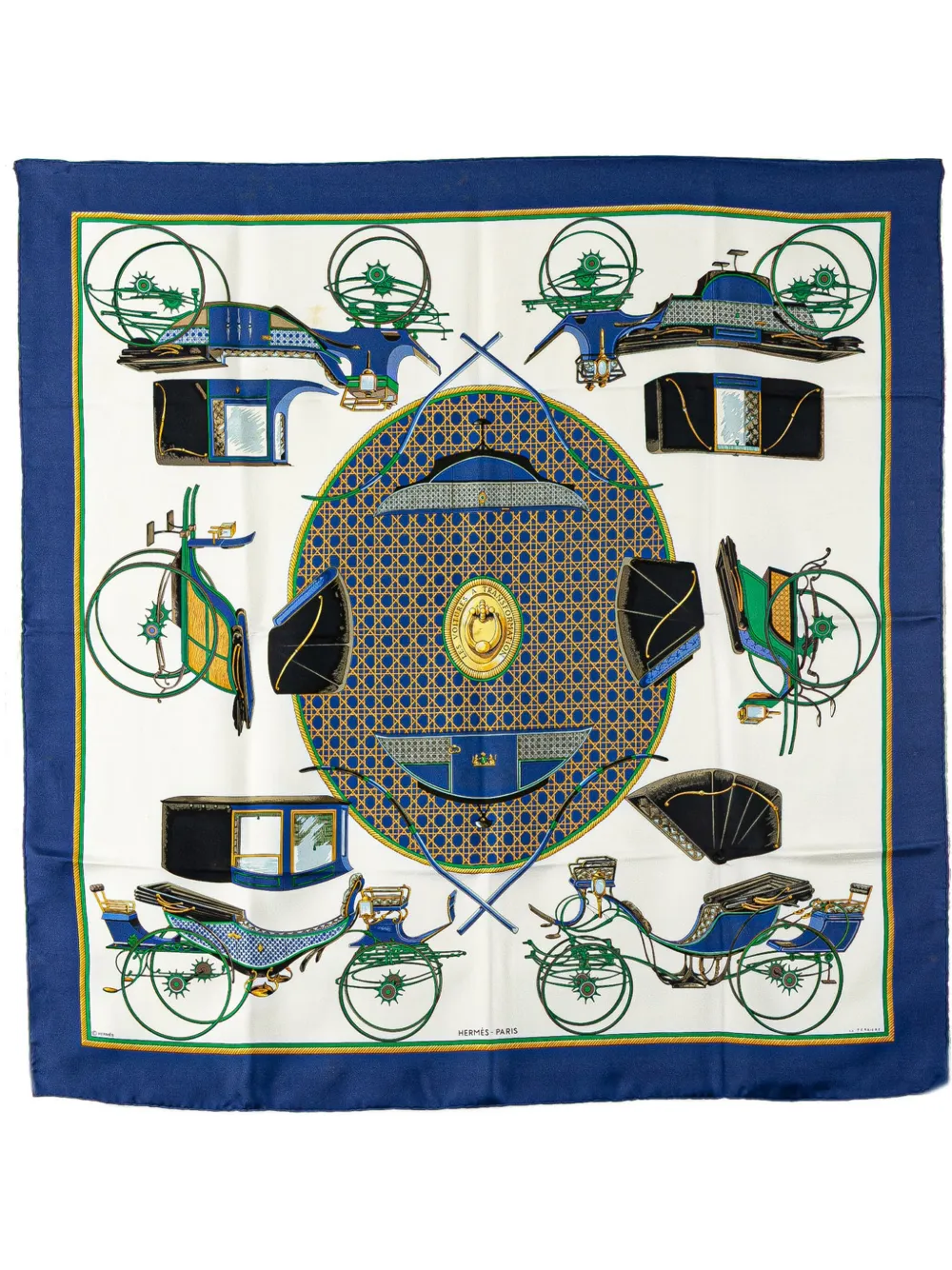 Hermès Pre-Owned 20th Century Les Voitures A Transformation Silk Scarf Hermès Pre-Owned 20th Century Les Voitures A Transformation Silk Scarf