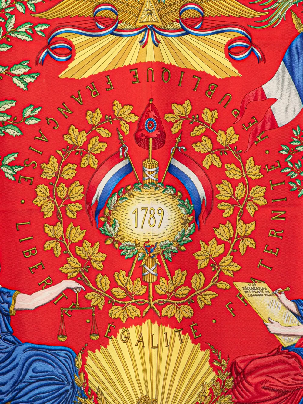 Hermès Pre-Owned foulard République Française Liberté Égalité Fraternité 1789 en soie 20e siècle | Image 2