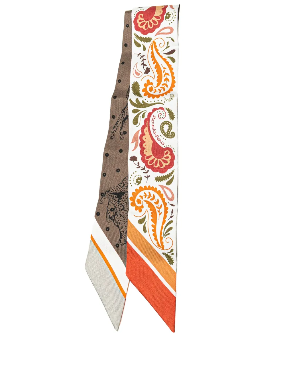 Hermès Pre-Owned 20th Century Guepards Silk Twilly Scarf scarves - Hermès Pre-Owned 20th Century Guepards Silk Twilly Scarf scarves -