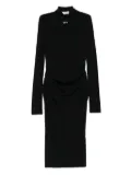 Off-White Off Stamp high-neck ruched dress - Black