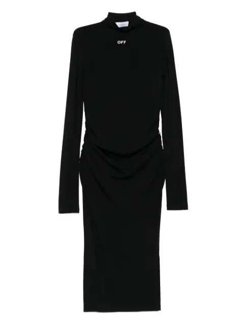 Off-White vestido fruncido Off Stamp