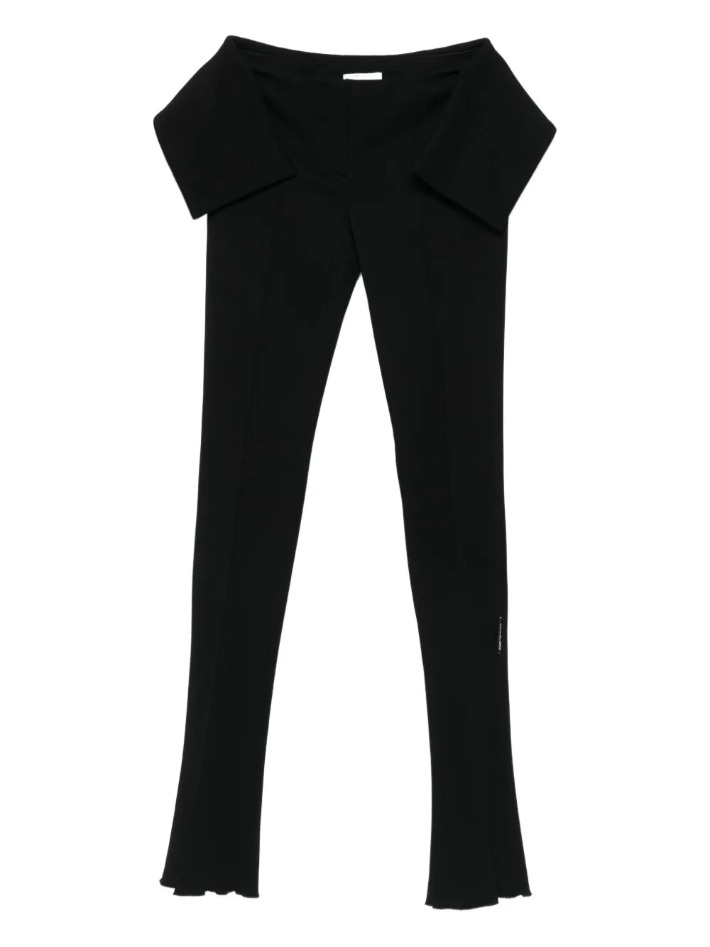 Off-white Flared-leg Ruffled Trousers In Black