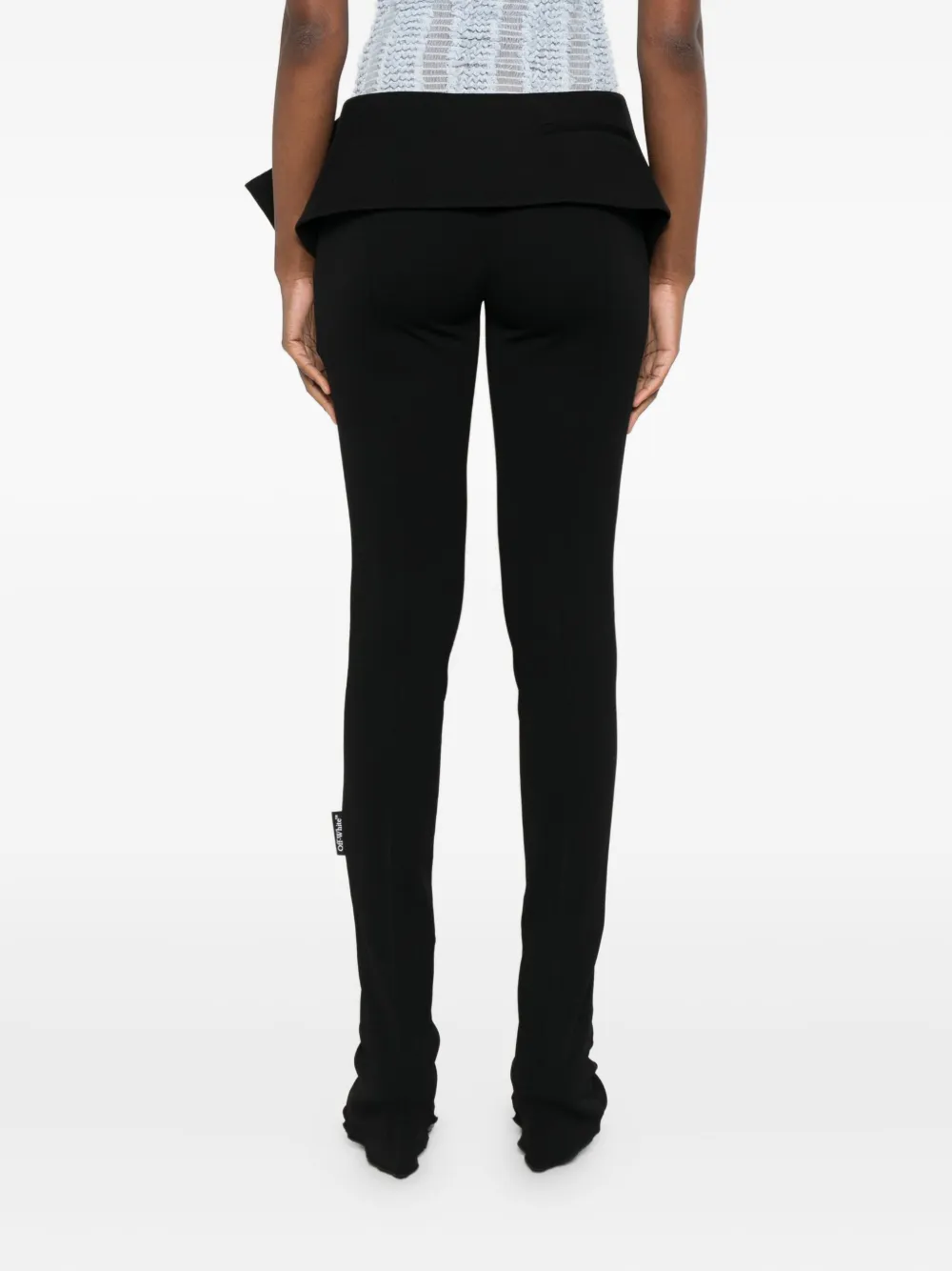 Off-white Flared-leg Ruffled Trousers In Black