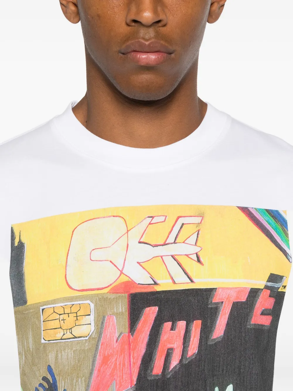 Off-White T-shirt met grafische print Wit