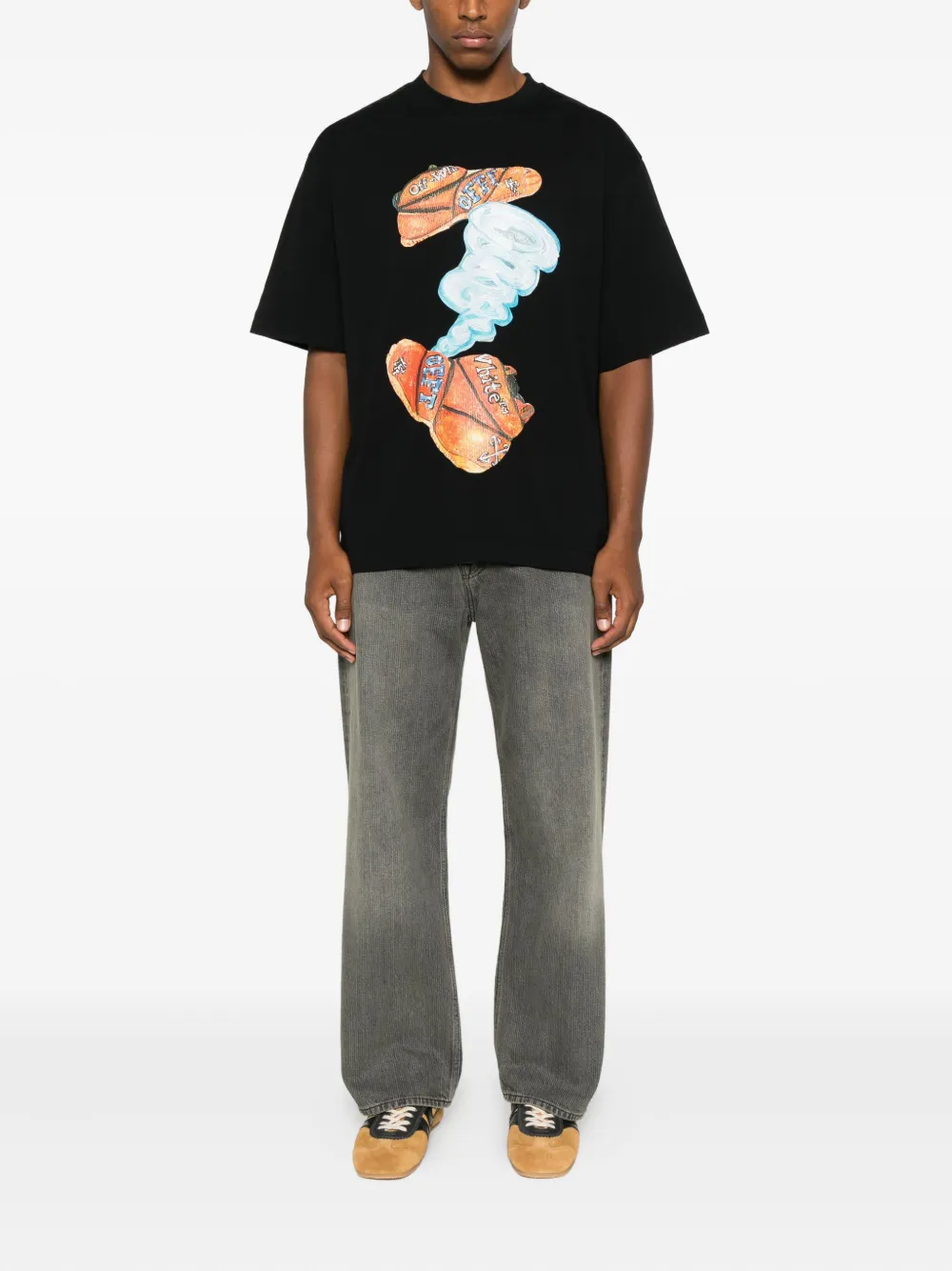 Off-White graphic-print T-shirt - Zwart