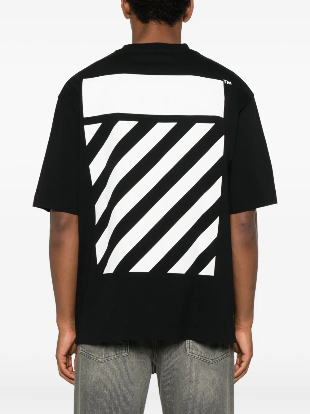 Off-White T-shirt met grafische print Zwart