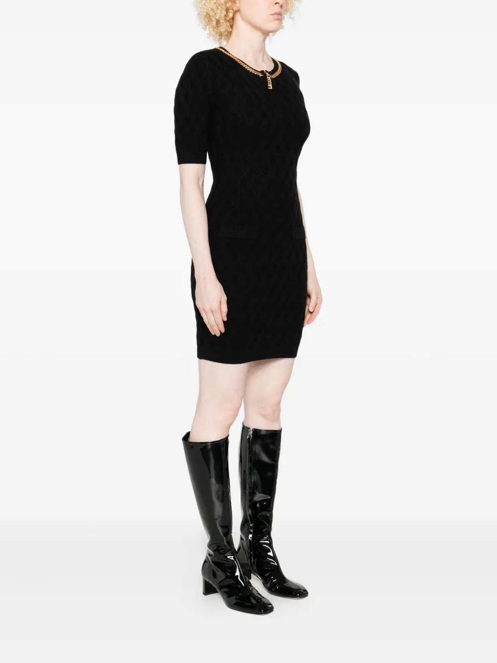 Elisabetta Franchi Gedrapeerde jurk Zwart