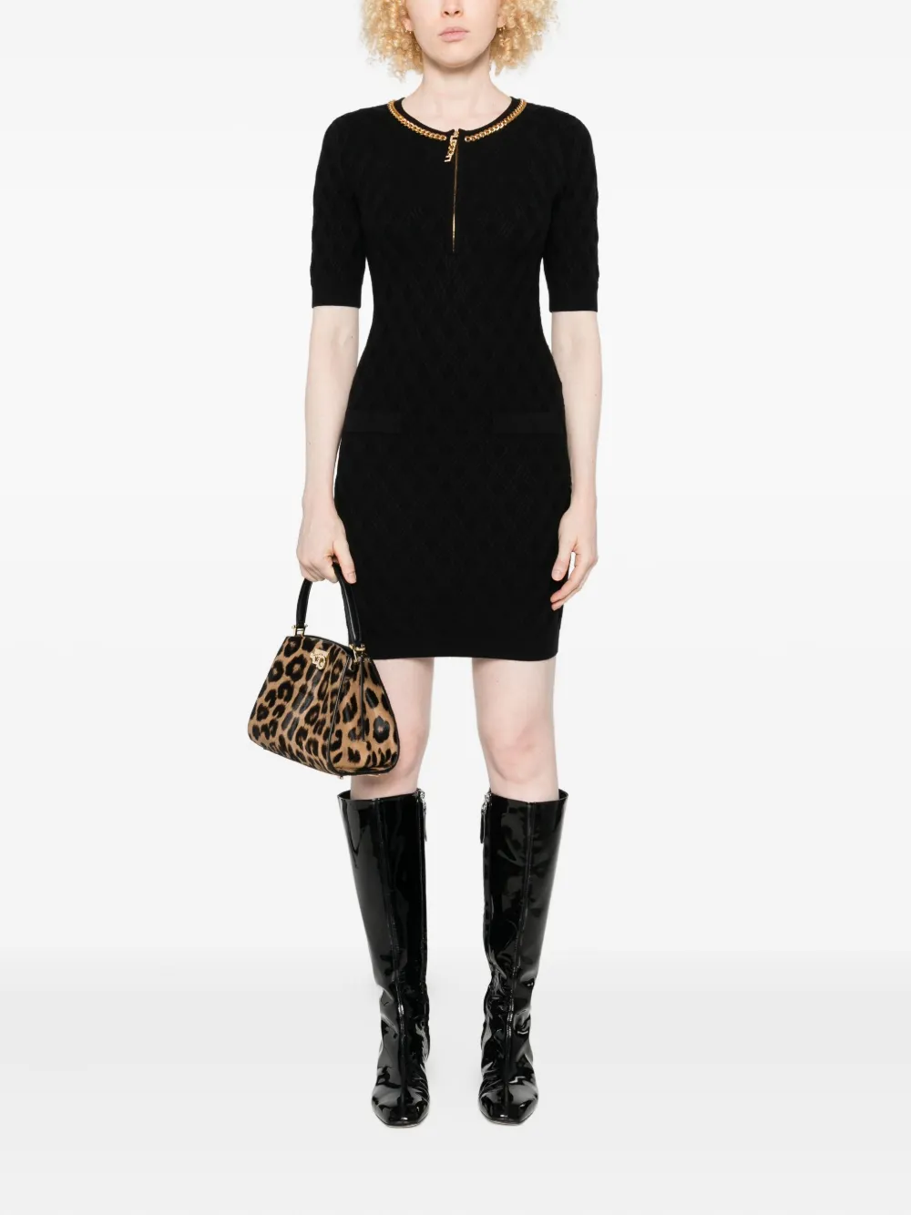 Elisabetta Franchi chain-embellished dress - Zwart