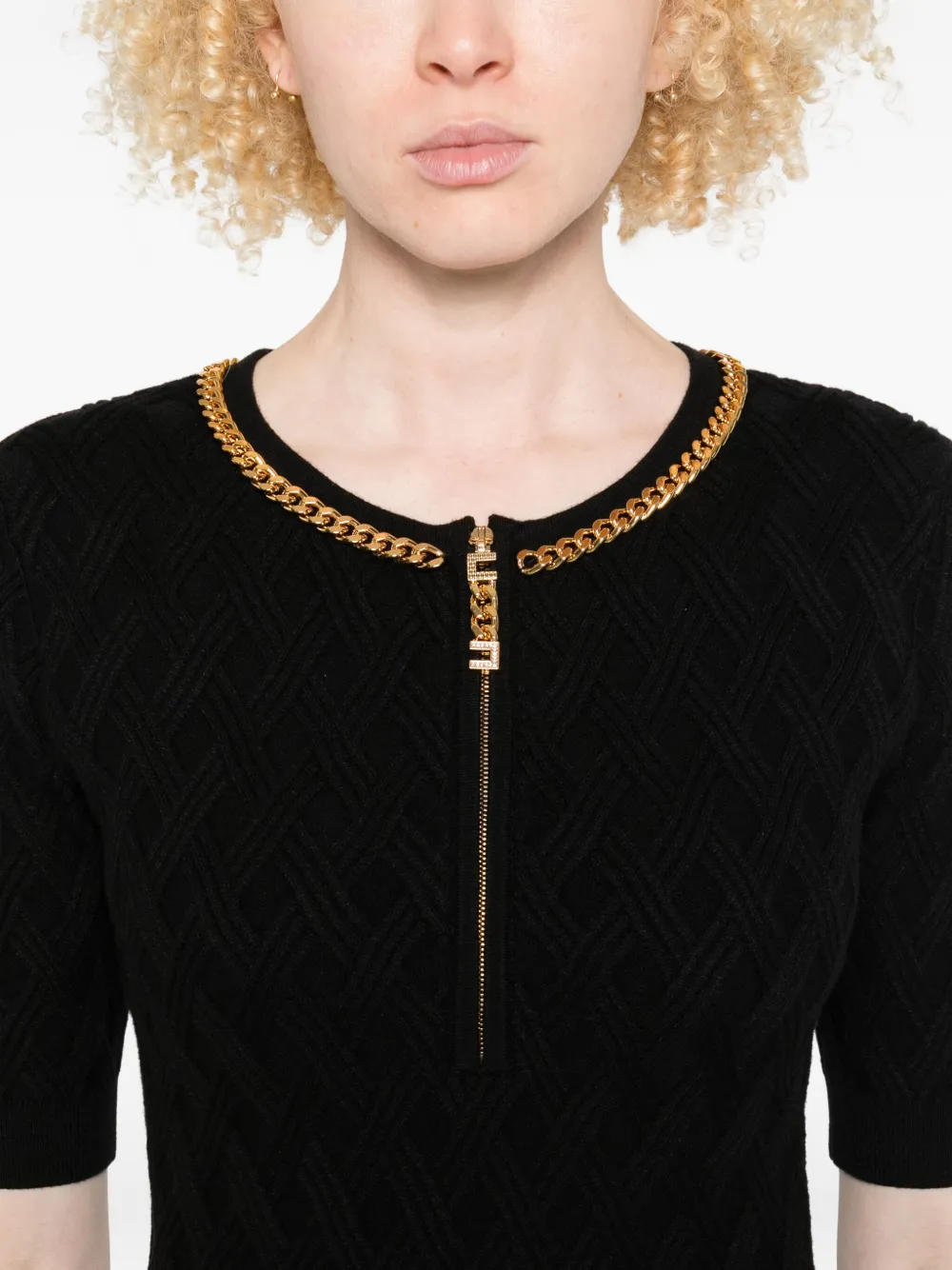 Elisabetta Franchi Gedrapeerde jurk Zwart