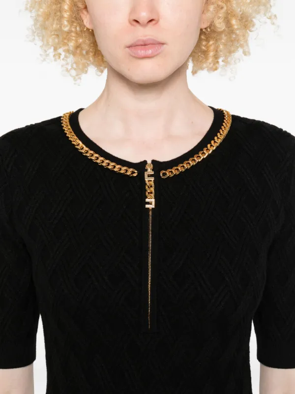 Elisabetta Franchi チェーンディテール ドレス | ブラック | FARFETCH JP