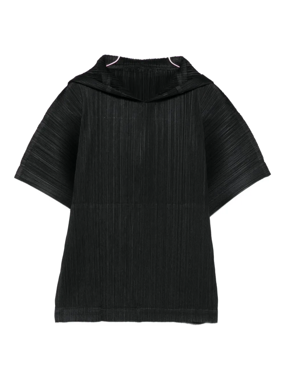 Pleats Please Issey Miyake pleated hooded T-shirt | Black | Image 1