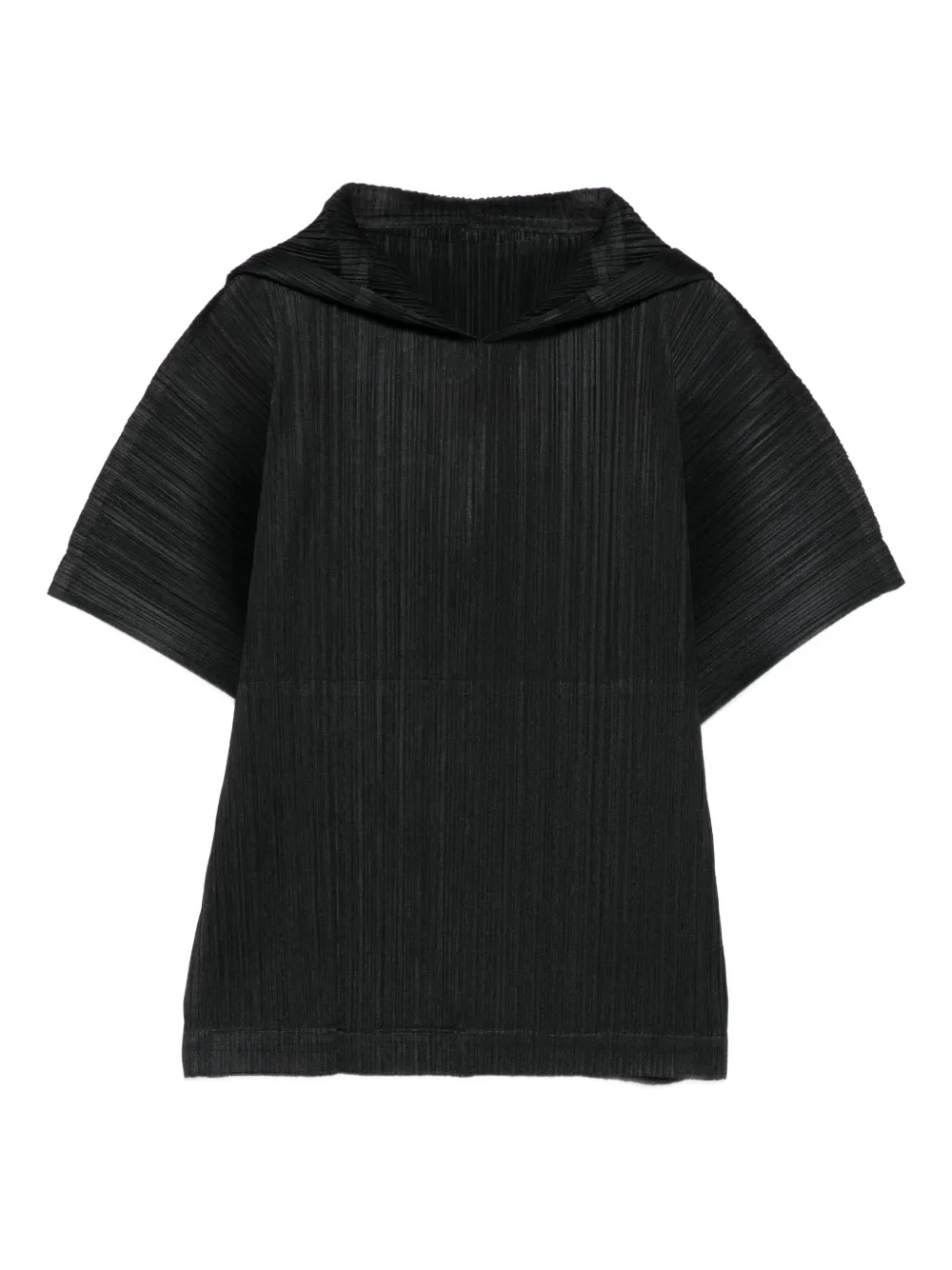 Pleats Please Issey Miyake プリーツ フーデッド Tシャツ - ブラック Pleats Please Issey Miyake プリーツ フーデッド Tシャツ - ブラック