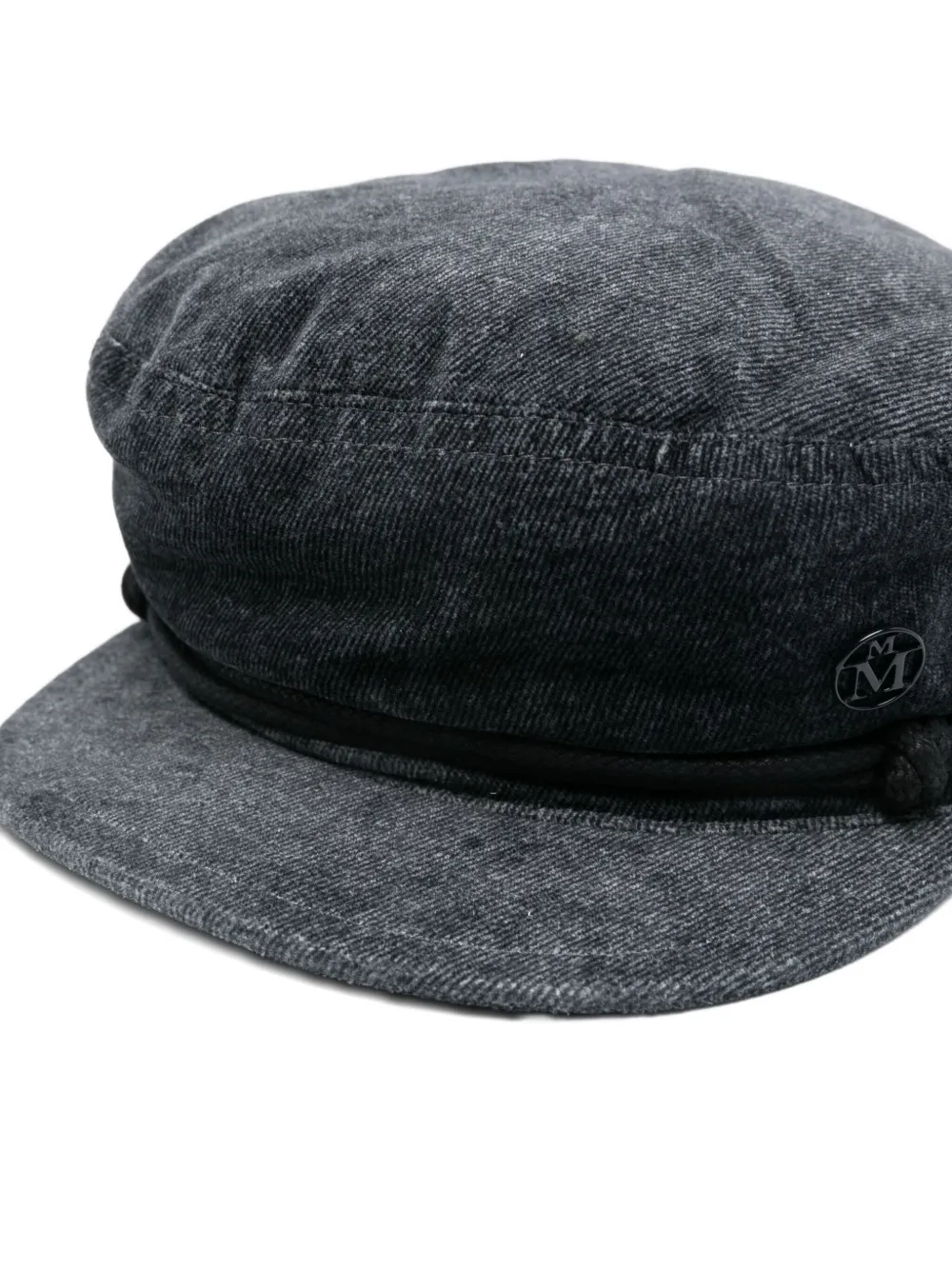 Maison Michel Logo-plaque Beret In Black