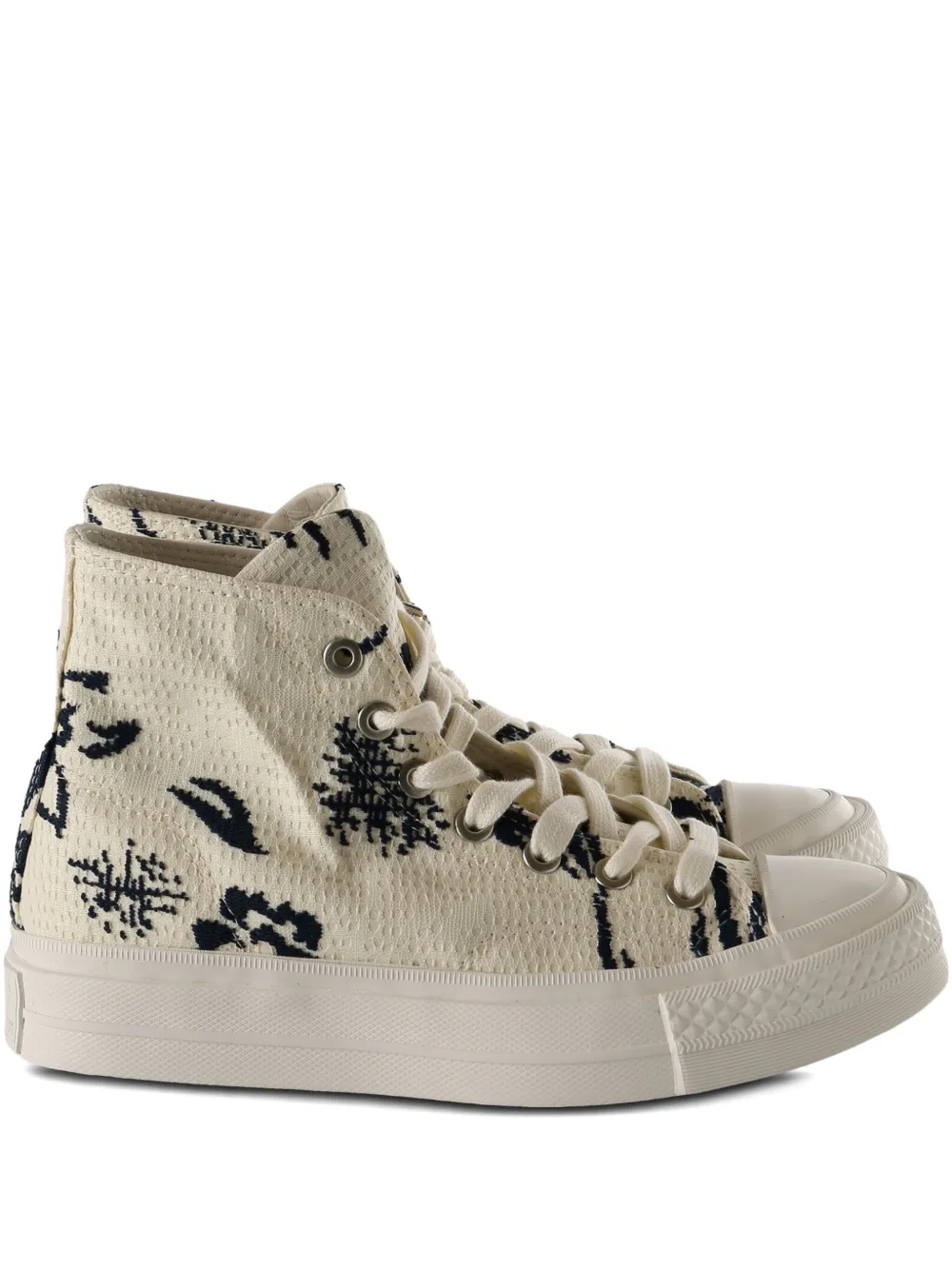 Converse patterned-detail high-top sneakers Neutrals