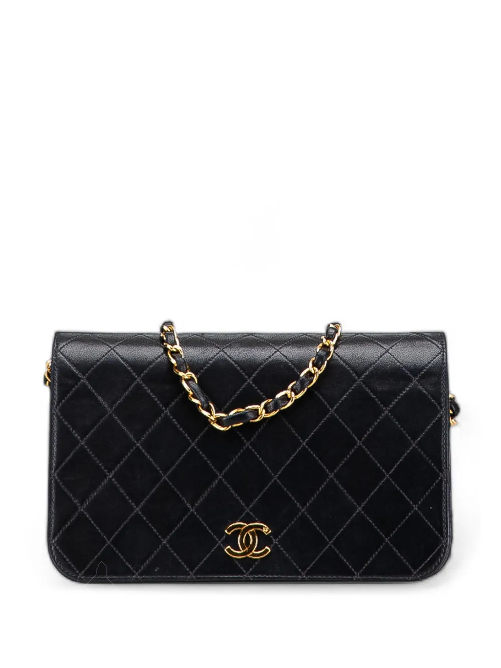 CHANEL Pre-Owned 2000-2002 CC Quilted Lambskin Full Single Flap crossbody bag | Black | Image 1