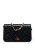 CHANEL Pre-Owned 2000-2002 CC Quilted Lambskin Full Single Flap crossbody bag - Black