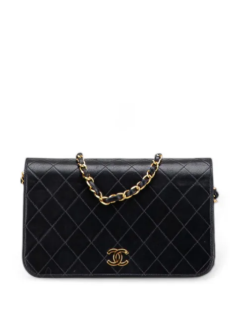 CHANEL Pre-Owned bolsa crossbody Full Single Flap de piel de cordero capitonada con logo CC  2000-2002