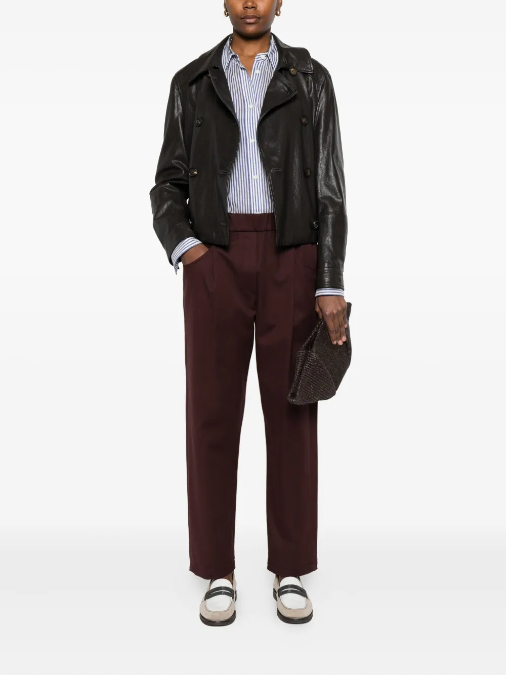 Brunello Cucinelli elasticated-waist pocket trousers - Bruin