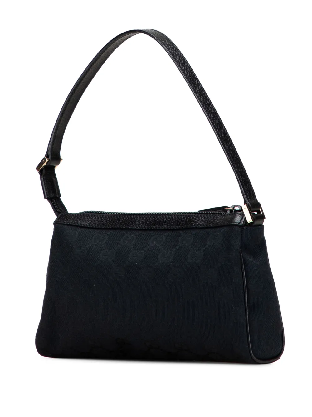 Pre-owned Gucci 2000-2015 Gg Canvas Abbey D Ring Pochette Handbag In Black