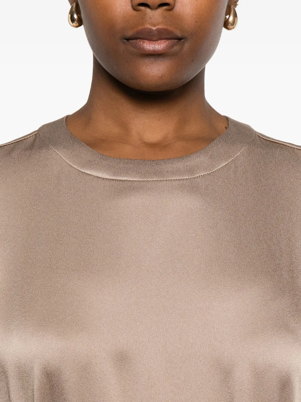 Brunello Cucinelli Belted Mini Dress In Gray