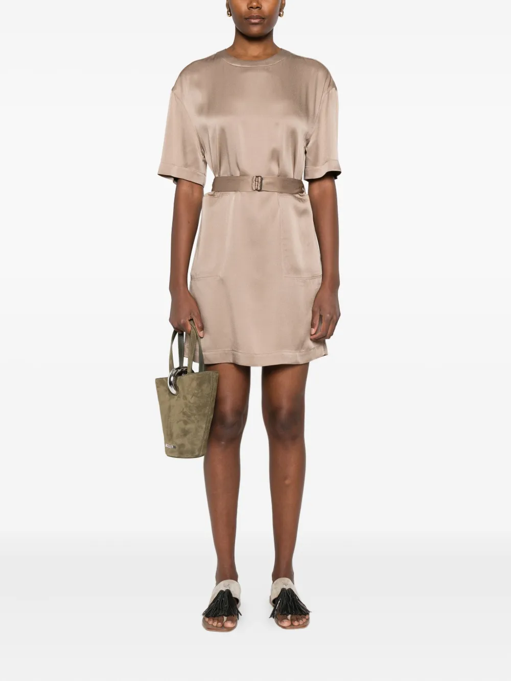 Brunello Cucinelli belted mini dress - Beige