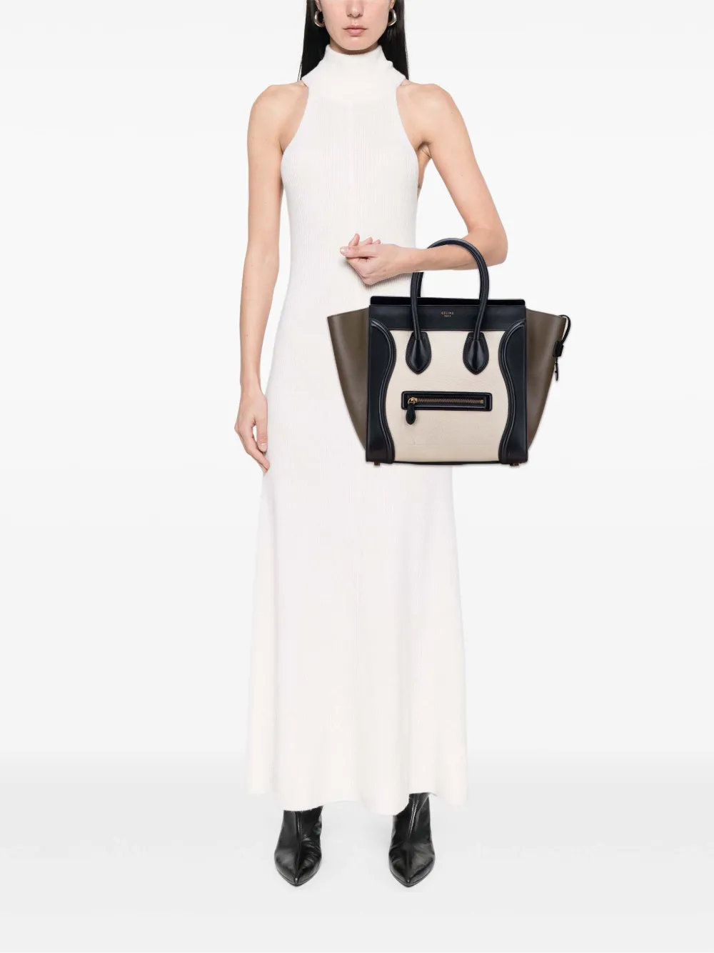 Celine Pre-Owned 2014 Mini Tricolor Calfskin Luggage Tote handbag | Pre-Owned | Image 2