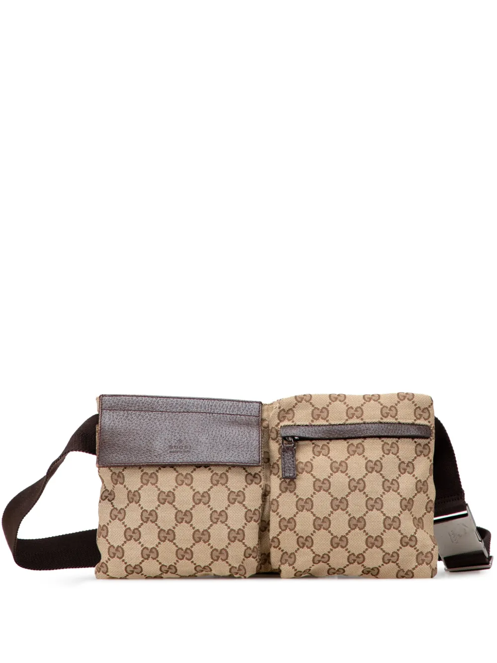 Gucci Pre-Owned 2000-2015 GG Canvas Double Pocket belt bag | Brown | Image 1