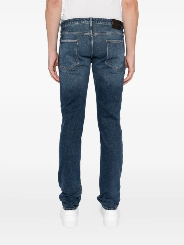 EMPORIO ARMANI ダメージデニムパンツ Emporio Armani ダメージ ジーンズ | ブルー | FARFETCH JP