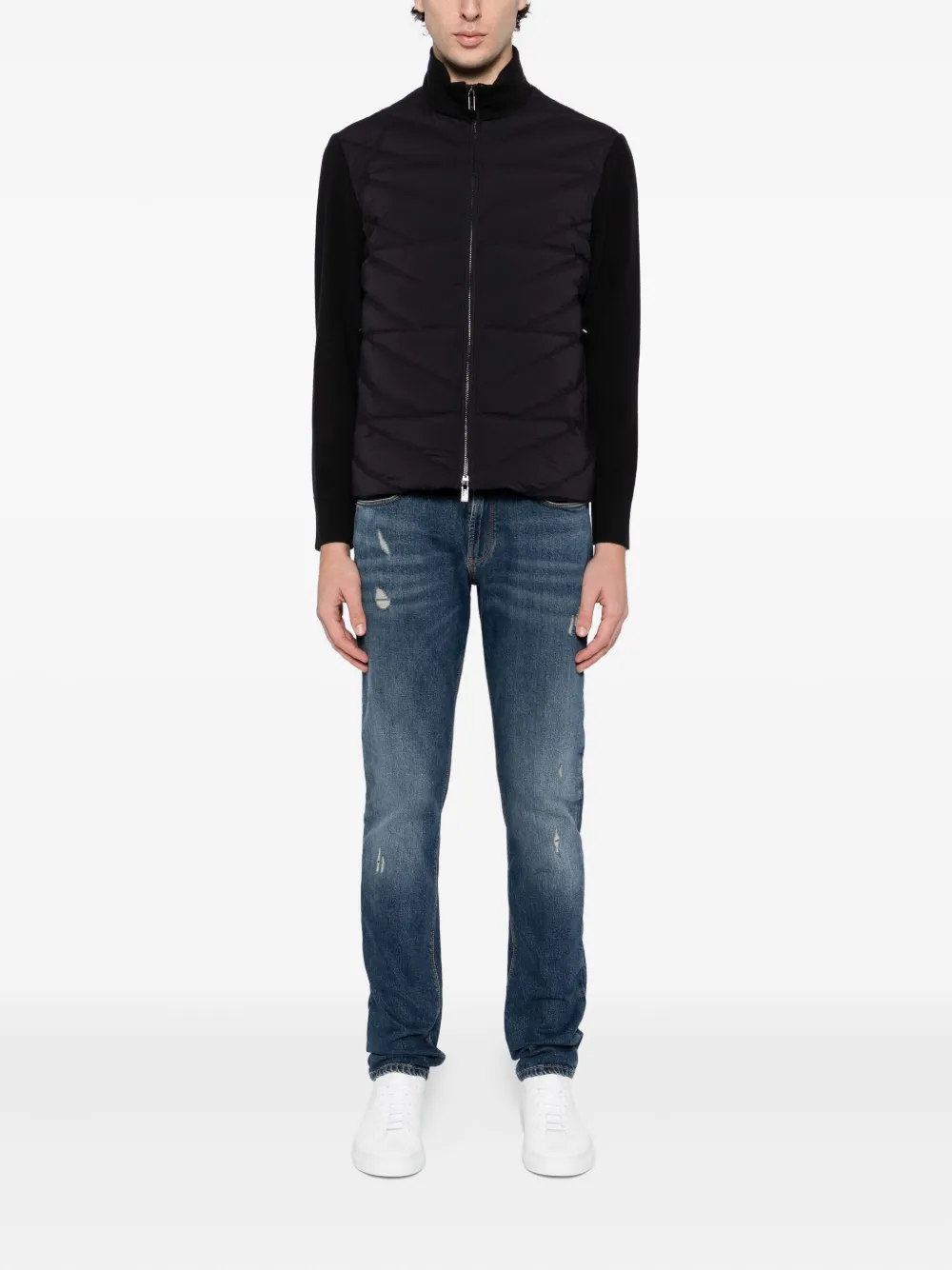 Emporio Armani Gerafelde jeans - Blauw