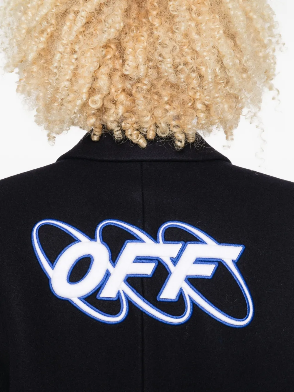 Off-white Logo-detail Coat In Black