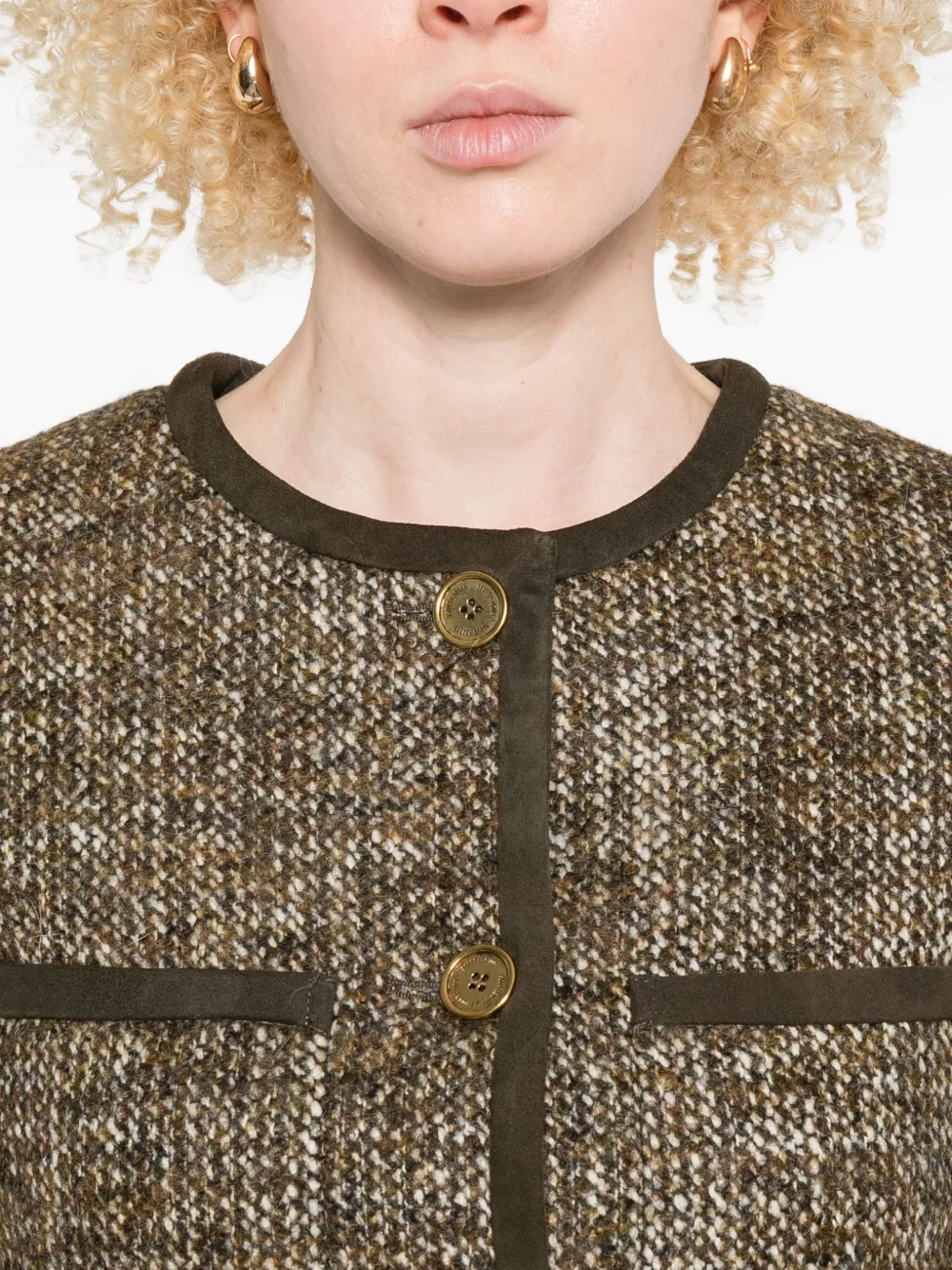 Golden Goose Textured Wool Blend Outerwear Jacket In Brown