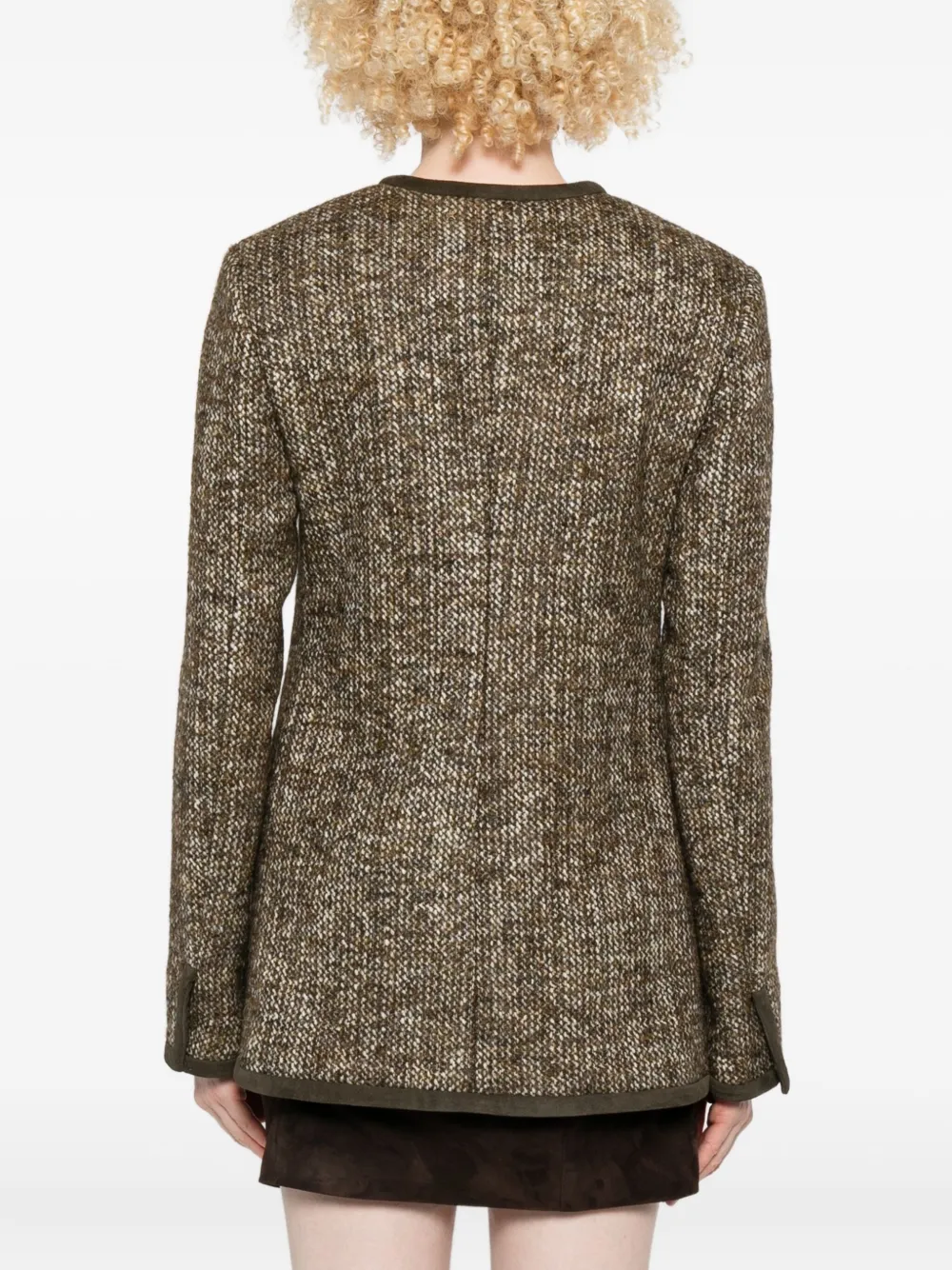 Golden Goose Textured Wool Blend Outerwear Jacket In Brown